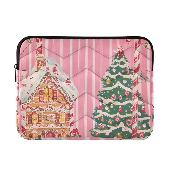 FORMRS 13"-13.3" Laptop Sleeve Protective Case Soft Carrying Quilted Computer Bag Cover, Brown Gingerbread House