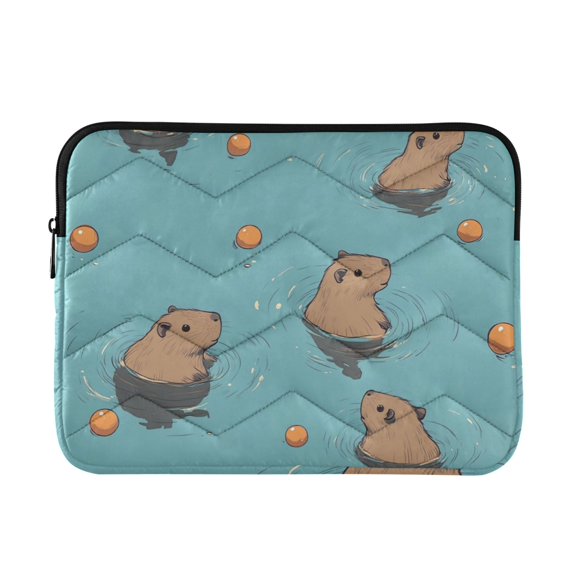 FORMRS 13-13.3 inch Laptop Sleeve Case Soft Carrying Quilted Computer Bag Cover, Cartoon Capybaras