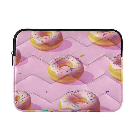 FORMRS 13"-13.3" Laptop Sleeve Protective Case Soft Carrying Quilted Computer Bag Cover, Cartoon Doughnuts