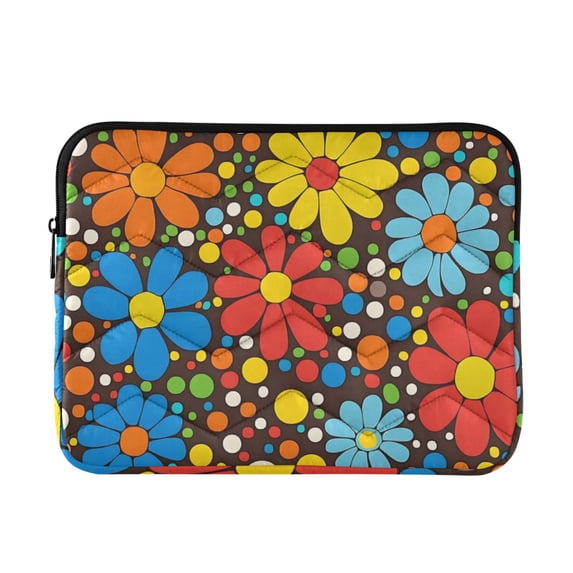 FORMRS 13-13.3 inch Laptop Sleeve Case Soft Carrying Quilted Computer Bag Cover, Cartoon Flowers