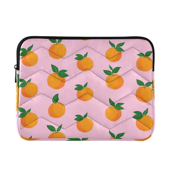 FORMRS 13"-13.3" Laptop Sleeve Protective Case Soft Carrying Quilted Computer Bag Cover, Cartoon Oranges