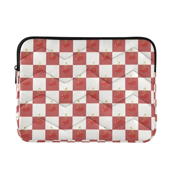 FORMRS 13-13.3 inch Laptop Sleeve Case Soft Carrying Quilted Computer Bag Cover, Cherry Checked Pattern