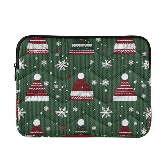FORMRS 13"-13.3" Laptop Sleeve Protective Case Soft Carrying Quilted Computer Bag Cover, Christmas Hats