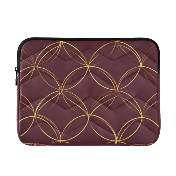 FORMRS 13"-13.3" Laptop Sleeve Protective Case Soft Carrying Quilted Computer Bag Cover, Circular Gold Pattern