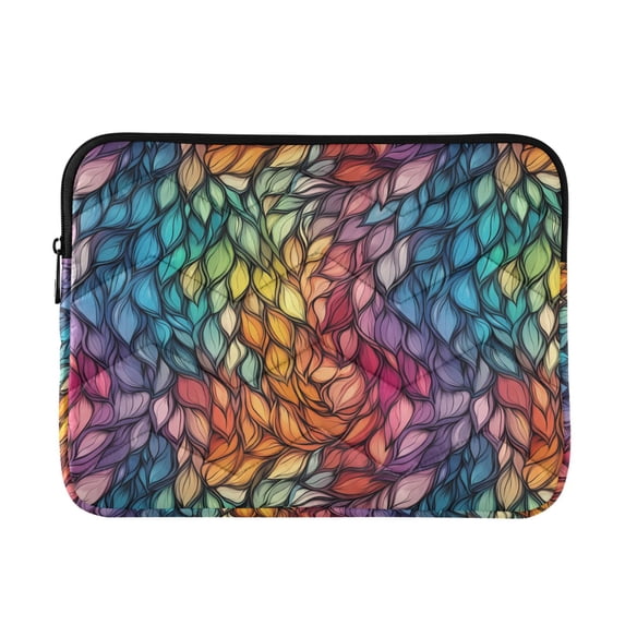 FORMRS 13-13.3 inch Laptop Sleeve Case Soft Carrying Quilted Computer Bag Cover, Colorful Dragon Scales Pattern