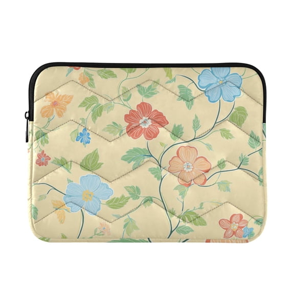 FORMRS 13-13.3 inch Laptop Sleeve Case Soft Carrying Quilted Computer Bag Cover, Colorful Flower