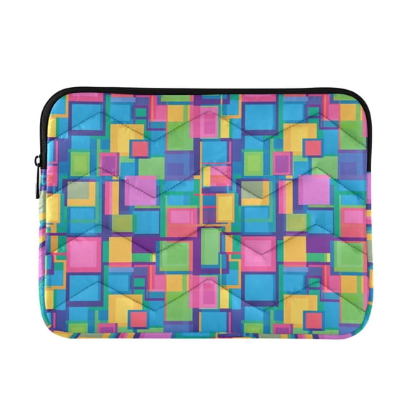 FORMRS 13-13.3 inch Laptop Sleeve Case Soft Carrying Quilted Computer Bag Cover, Colorful Geometric Pattern