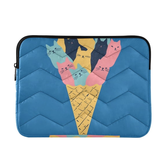 FORMRS 13"-13.3" Laptop Sleeve Protective Case Soft Carrying Quilted Computer Bag Cover, Colorful Ice Cream Cat