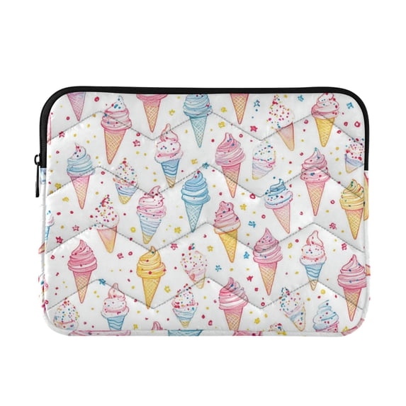 FORMRS 13-13.3 inch Laptop Sleeve Case Soft Carrying Quilted Computer Bag Cover, Colorful Ice Cream Pattern