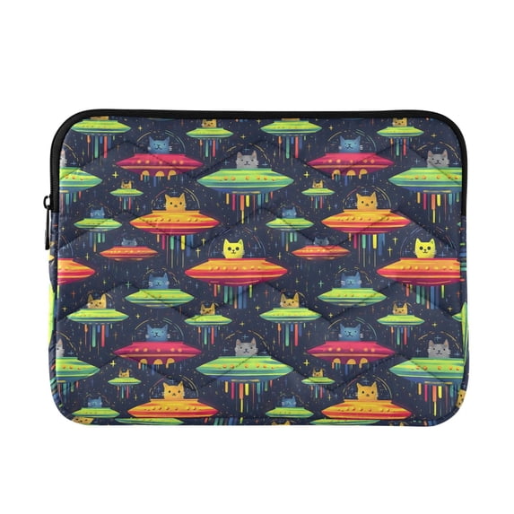 FORMRS 13-13.3 inch Laptop Sleeve Case Soft Carrying Quilted Computer Bag Cover, Colorful Space Cat