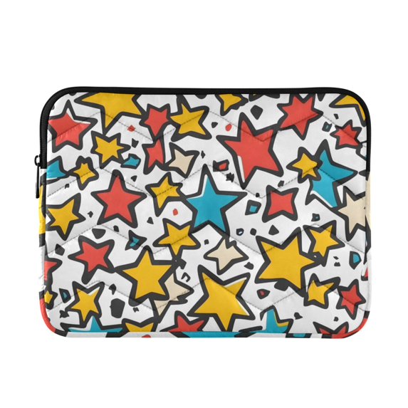 FORMRS 13-13.3 inch Laptop Sleeve Case Soft Carrying Quilted Computer Bag Cover, Colorful Stars