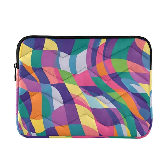 FORMRS 13-13.3 inch Laptop Sleeve Case Soft Carrying Quilted Computer Bag Cover, Colorful Wavy Pattern