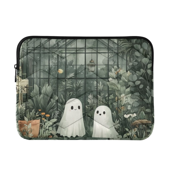 FORMRS 13"-13.3" Laptop Sleeve Protective Case Soft Carrying Quilted Computer Bag Cover, Cute Ghosts Playing
