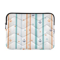 FORMRS 13-13.3 inch Laptop Sleeve Case Soft Carrying Quilted Computer Bag Cover, Cute Nautical Pattern