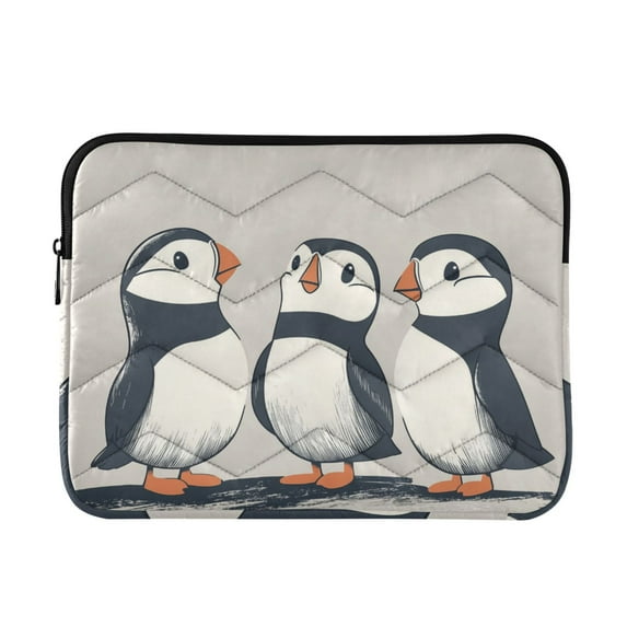 FORMRS 13"-13.3" Laptop Sleeve Protective Case Soft Carrying Quilted Computer Bag Cover, Cute Puffin