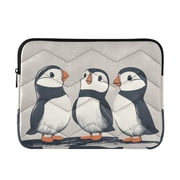 FORMRS 13"-13.3" Laptop Sleeve Protective Case Soft Carrying Quilted Computer Bag Cover, Cute Puffin
