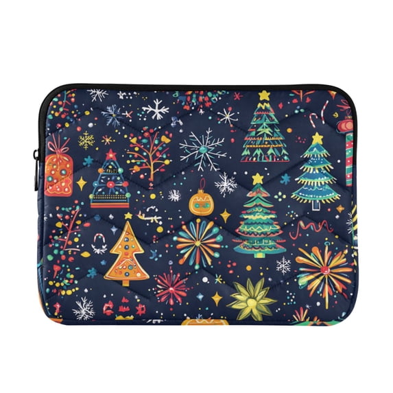 FORMRS 13-13.3 inch Laptop Sleeve Case Soft Carrying Quilted Computer Bag Cover, Dark Blue Christmas