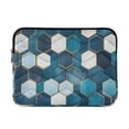 thumbnail image 1 of FORMRS 13"-13.3" Laptop Sleeve Protective Case Soft Carrying Quilted Computer Bag Cover, Dark Blue Hexagon Patterns, 1 of 7