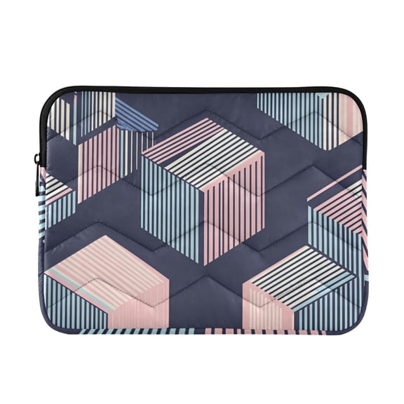 FORMRS 13"-13.3" Laptop Sleeve Protective Case Soft Carrying Quilted Computer Bag Cover, Dark Cubes