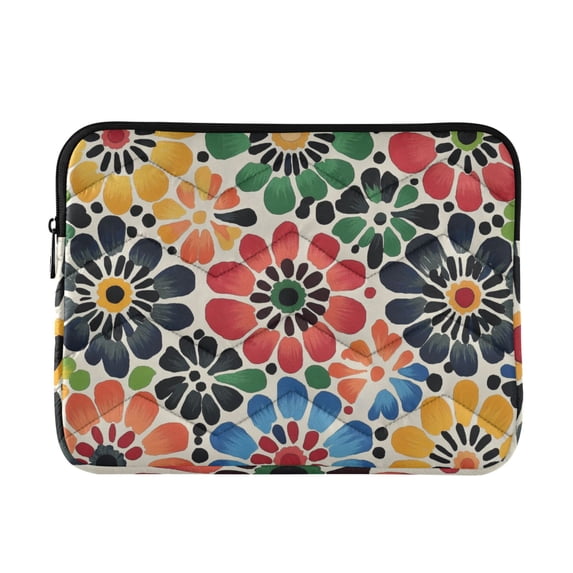 FORMRS 13-13.3 inch Laptop Sleeve Case Soft Carrying Quilted Computer Bag Cover, Dark Floral