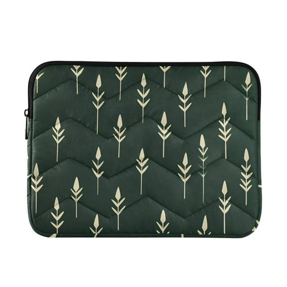 FORMRS 13"-13.3" Laptop Sleeve Protective Case Soft Carrying Quilted Computer Bag Cover, Dark Green Plants