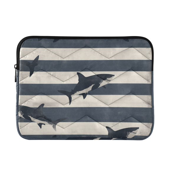 FORMRS 13"-13.3" Laptop Sleeve Protective Case Soft Carrying Quilted Computer Bag Cover, Dark Sharks