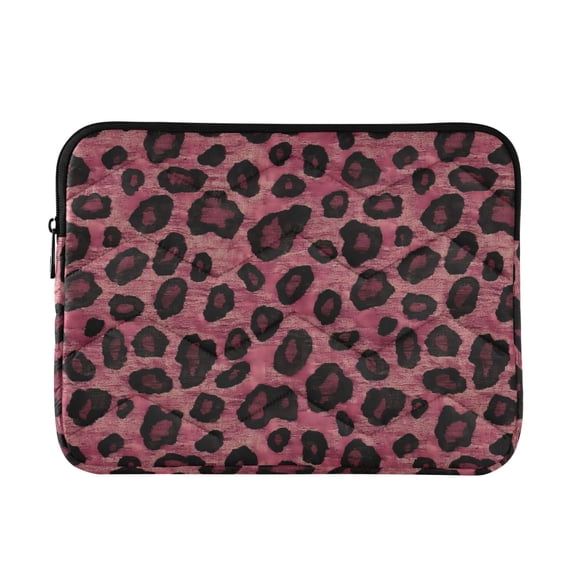 FORMRS 13-13.3 inch Laptop Sleeve Case Soft Carrying Quilted Computer Bag Cover, Deep Red Leopard Pattern