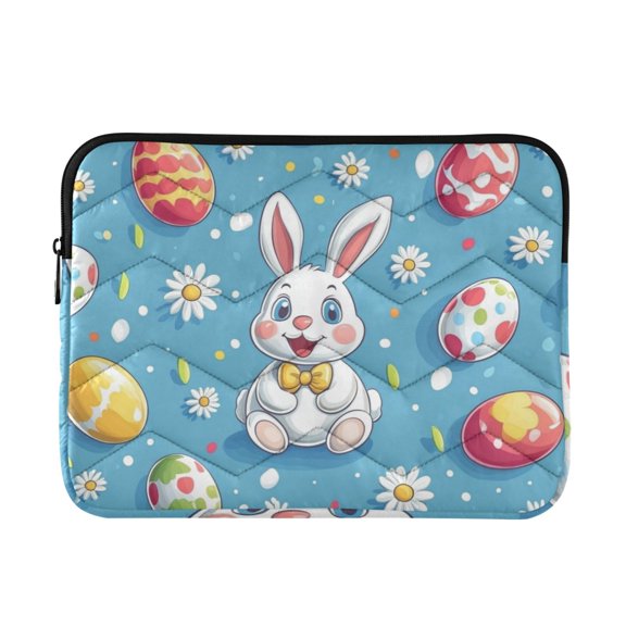FORMRS 13-13.3 inch Laptop Sleeve Case Soft Carrying Quilted Computer Bag Cover, Easter Bunny Pattern