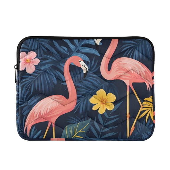 FORMRS 13-13.3 inch Laptop Sleeve Case Soft Carrying Quilted Computer Bag Cover, Floral Flamingo