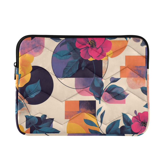 FORMRS 13-13.3 inch Laptop Sleeve Case Soft Carrying Quilted Computer Bag Cover, Flowers Pattern Style