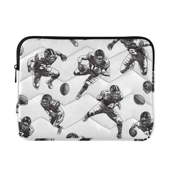 FORMRS 13"-13.3" Laptop Sleeve Protective Case Soft Carrying Quilted Computer Bag Cover, Football Player Pattern