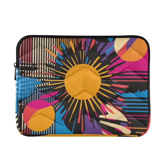 FORMRS 13-13.3 inch Laptop Sleeve Case Soft Carrying Quilted Computer Bag Cover, Futuristic Circles