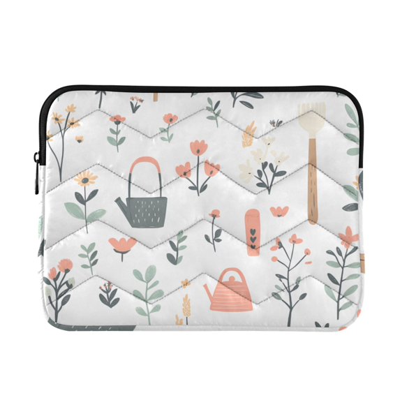 FORMRS 13-13.3 inch Laptop Sleeve Case Soft Carrying Quilted Computer Bag Cover, Garden Pattern
