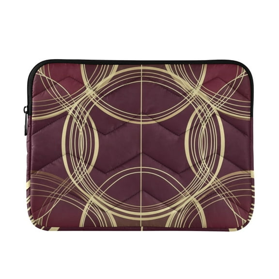 FORMRS 13-13.3 inch Laptop Sleeve Case Soft Carrying Quilted Computer Bag Cover, Gold Abstract Pattern