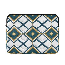 FORMRS 13-13.3 inch Laptop Sleeve Case Soft Carrying Quilted Computer Bag Cover, Gold Geometric Pattern