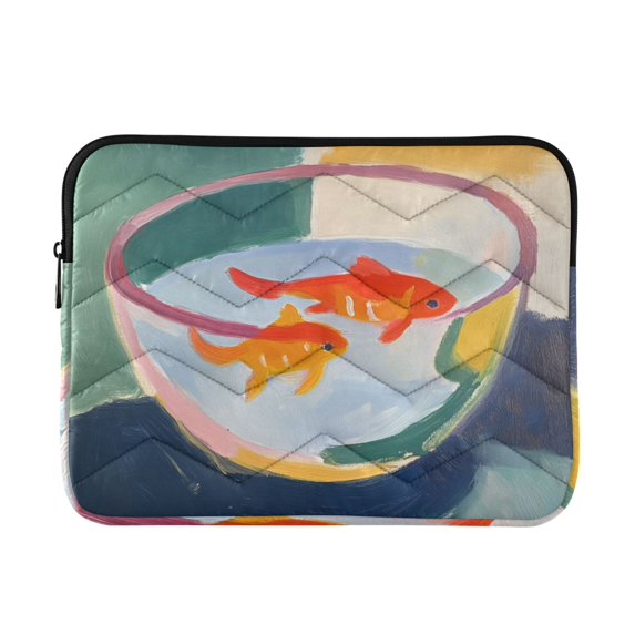 FORMRS 13"-13.3" Laptop Sleeve Protective Case Soft Carrying Quilted Computer Bag Cover, Goldfish Bowl