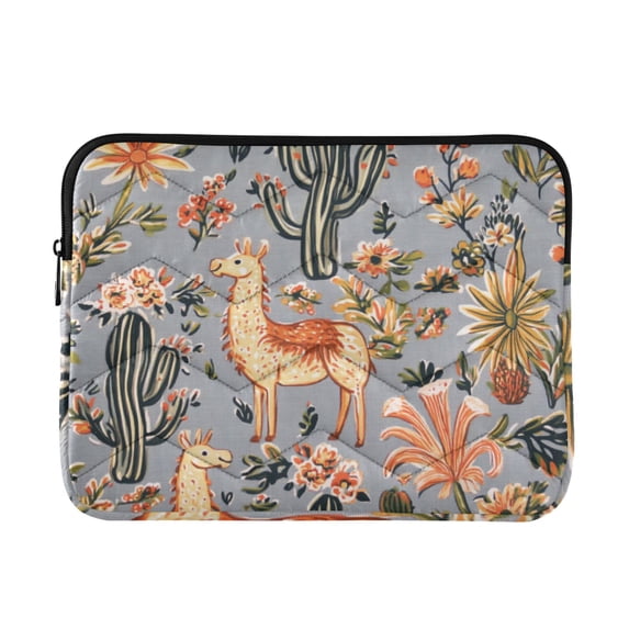 FORMRS 13"-13.3" Laptop Sleeve Protective Case Soft Carrying Quilted Computer Bag Cover, Gray Llama Pattern