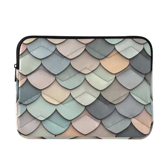 FORMRS 13-13.3 inch Laptop Sleeve Case Soft Carrying Quilted Computer Bag Cover, Green Art Pattern