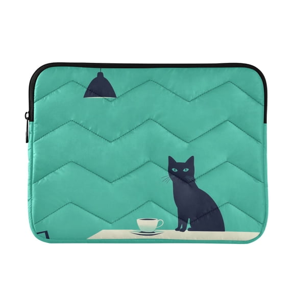 FORMRS 13"-13.3" Laptop Sleeve Protective Case Soft Carrying Quilted Computer Bag Cover, Green Cat