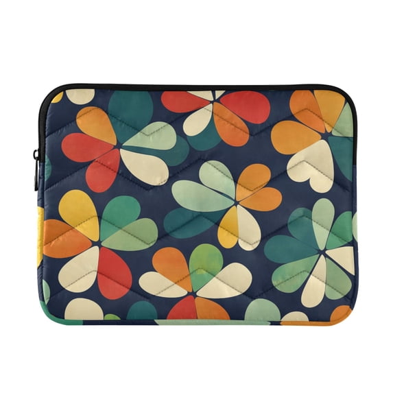 FORMRS 13-13.3 inch Laptop Sleeve Case Soft Carrying Quilted Computer Bag Cover, Green Clover Pattern