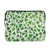 FORMRS 13-13.3 inch Laptop Sleeve Case Soft Carrying Quilted Computer Bag Cover, Green Dot Triangles Pattern