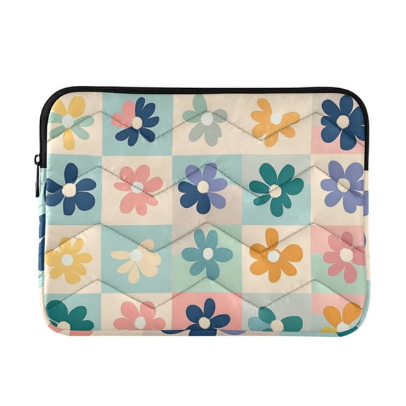 FORMRS 13-13.3 inch Laptop Sleeve Case Soft Carrying Quilted Computer Bag Cover, Green Floral