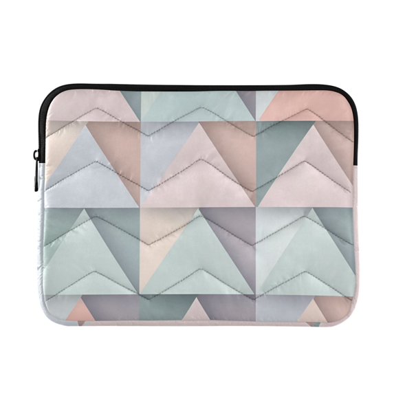 FORMRS 13-13.3 inch Laptop Sleeve Case Soft Carrying Quilted Computer Bag Cover, Green Geometric