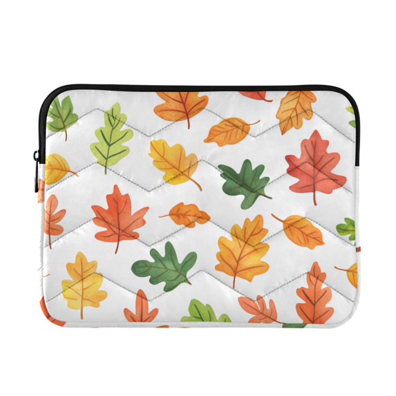 FORMRS 13"-13.3" Laptop Sleeve Protective Case Soft Carrying Quilted Computer Bag Cover, Green Leaves