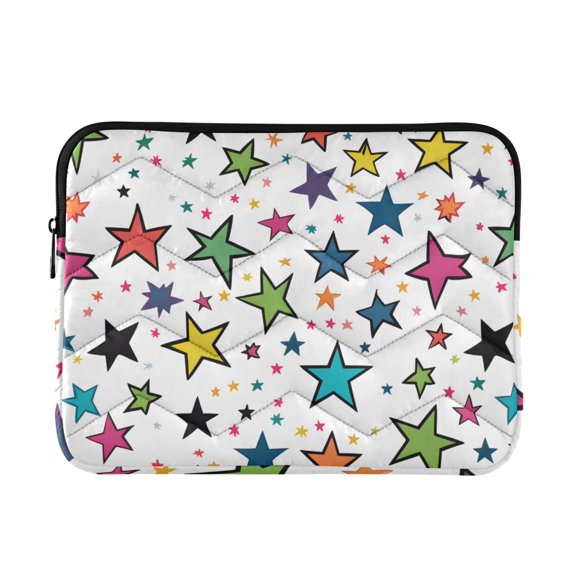FORMRS 13-13.3 inch Laptop Sleeve Case Soft Carrying Quilted Computer Bag Cover, Green Stars