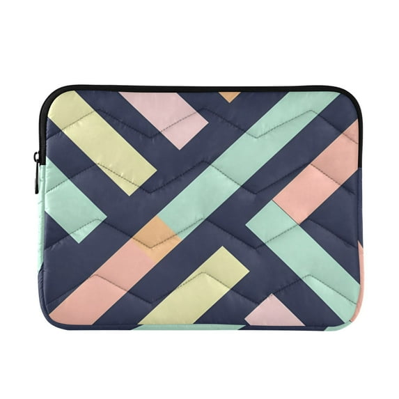 FORMRS 13-13.3 inch Laptop Sleeve Case Soft Carrying Quilted Computer Bag Cover, Green Stripes