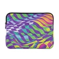 thumbnail image 1 of FORMRS 13-13.3 inch Laptop Sleeve Case Soft Carrying Quilted Computer Bag Cover, Green Wavy Pattern, 1 of 7