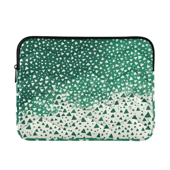 FORMRS 13-13.3 inch Laptop Sleeve Case Soft Carrying Quilted Computer Bag Cover, Green and White Pattern