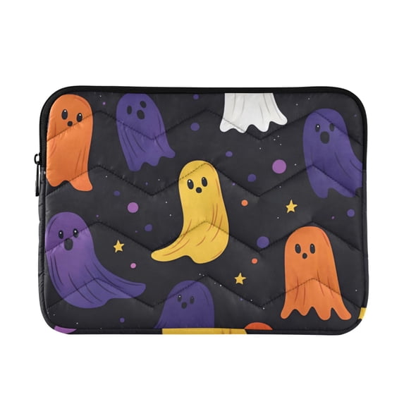 FORMRS 13-13.3 inch Laptop Sleeve Case Soft Carrying Quilted Computer Bag Cover, Halloween Colorful Ghosts