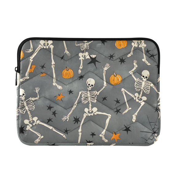 FORMRS 13"-13.3" Laptop Sleeve Protective Case Soft Carrying Quilted Computer Bag Cover, Halloween Dancing Skeleton